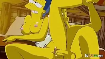 Homer Simpson fodendo a buceta gostosa de sua amada esposa no anime Hentai